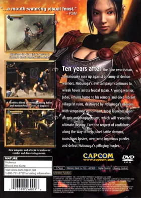 Onimusha 2 - Samurais Destiny box cover back